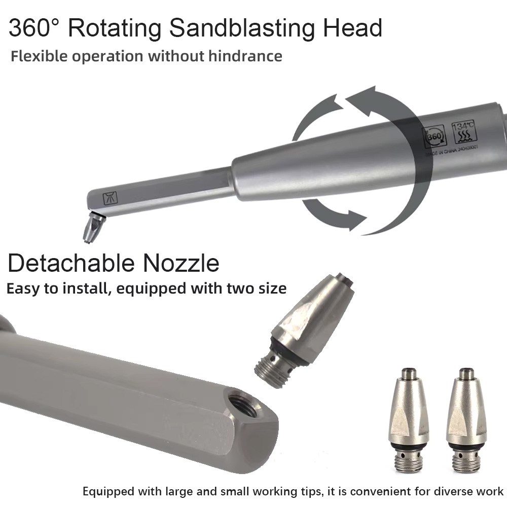 Dental Aluminum Oxide Intraoral Micro Sandblaster Device 2 Hole